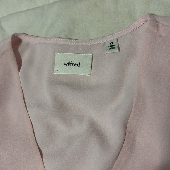 ARITZIA WILFRED Wistful blouse smocked bodice top, pink, size xs - Picture 5 of 5